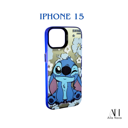 Funda Stitch para iPhone 15 | Antigolpes, Diseño Cute, Resistente y Ligera | Case Protectora