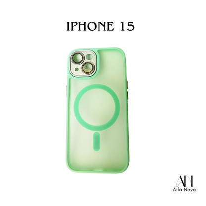 Funda MagSafe para iPhone 15 | Antigolpes | Acabado Mate Premium | Colores Verde y Negro