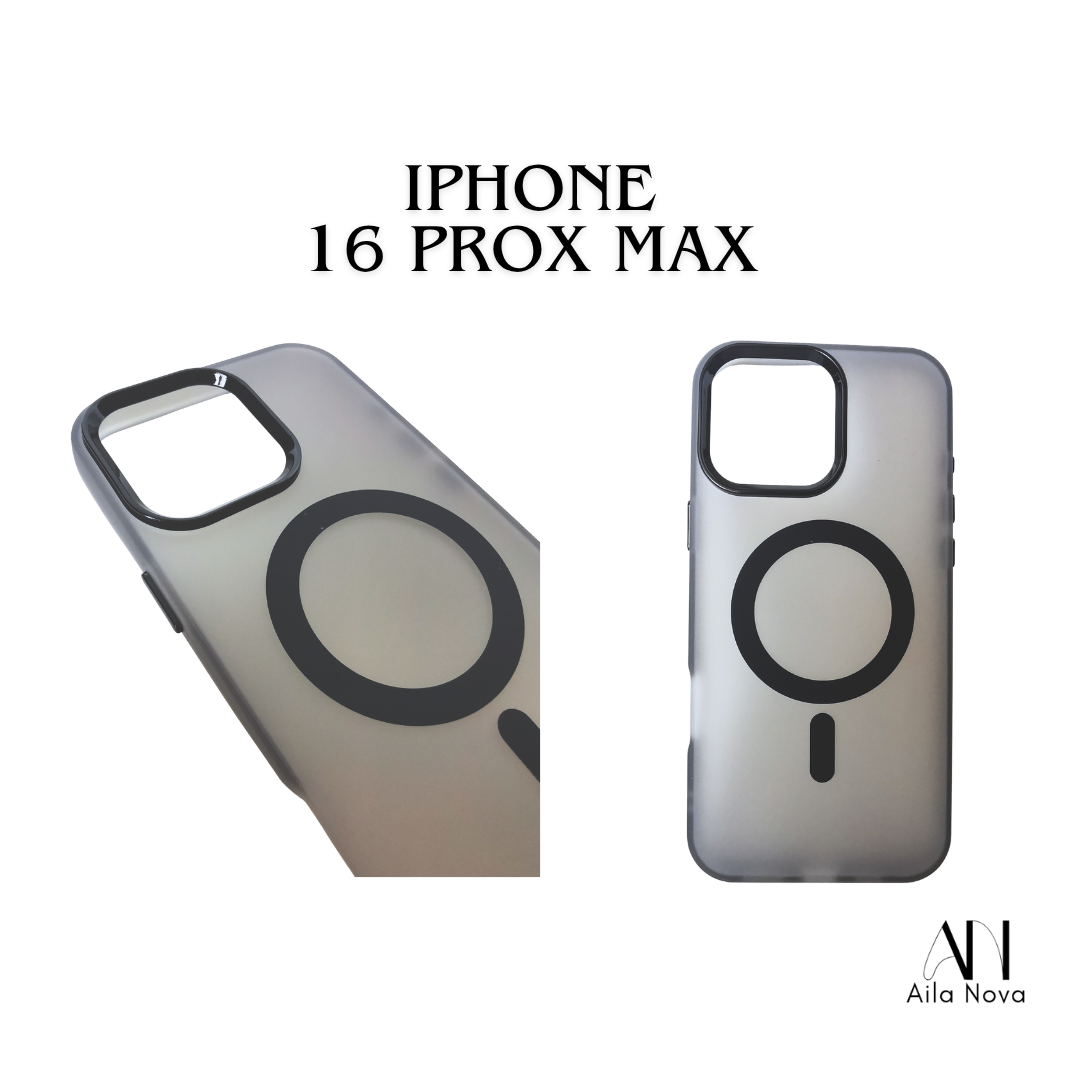Funda Magnética Matte Frosted – iPhone 16 PRO MAX (Azul / Marrón / Negro)