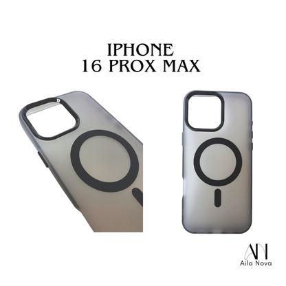 Funda Magnética Matte Frosted – iPhone 16 PRO MAX (Azul / Marrón / Negro)