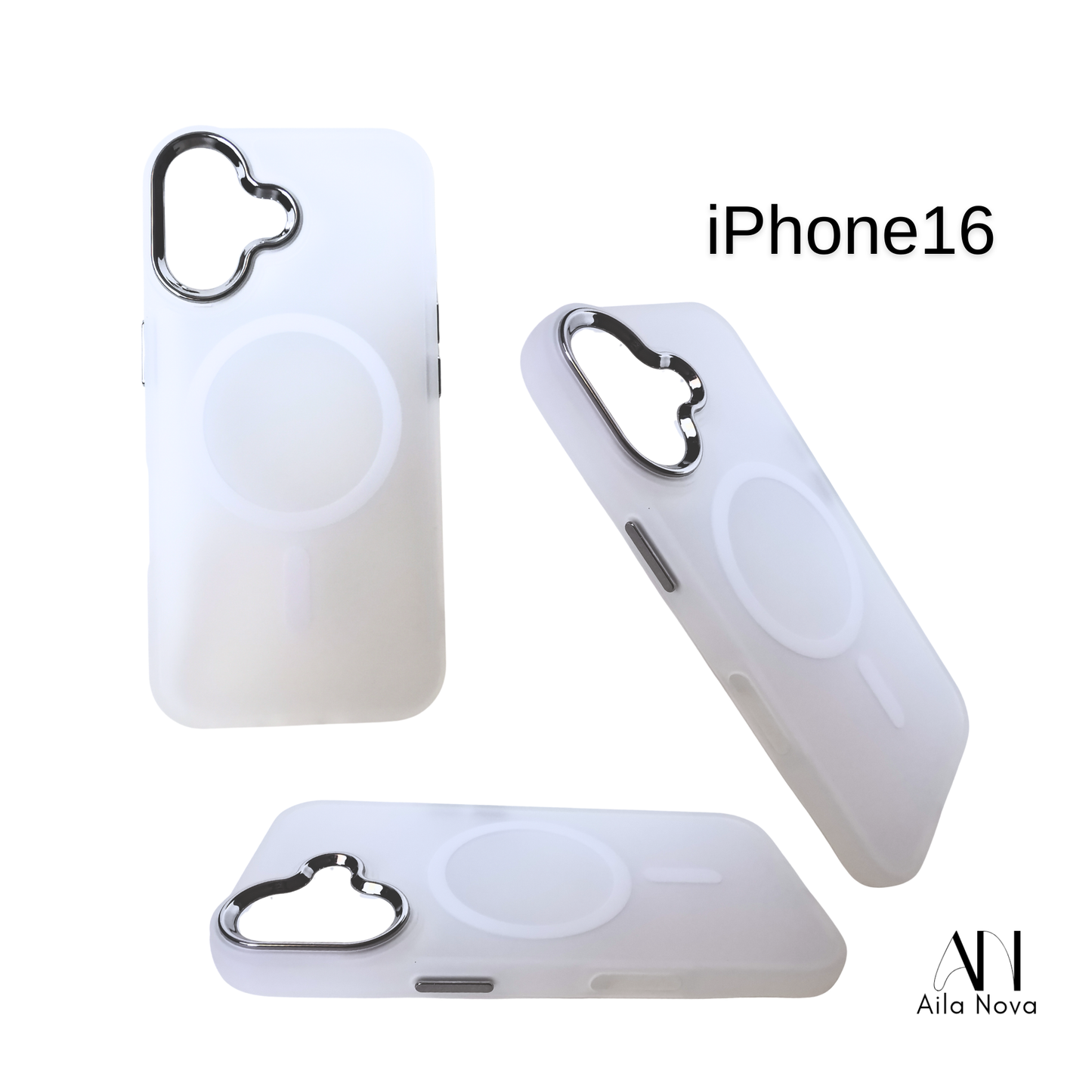 Funda MagSafe Frosted – iPhone 16Gris | Blanco | Verde | Negro | Rosa