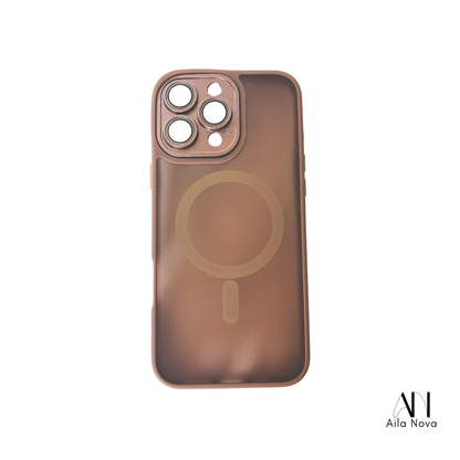 Funda Magnética Matte Frosted – iPhone 16 PRO MAX (Azul / Marrón / Negro)