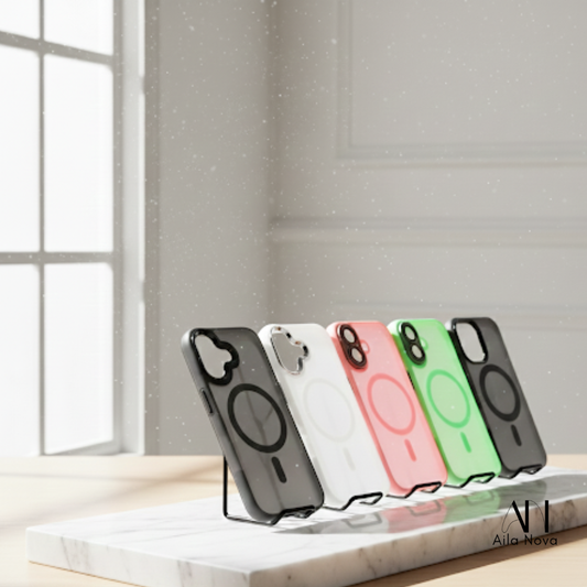 Funda MagSafe Frosted – iPhone 16Gris | Blanco | Verde | Negro | Rosa