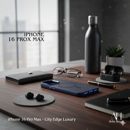 Funda Magnética Matte Frosted – iPhone 16 PRO MAX (Azul / Marrón / Negro)