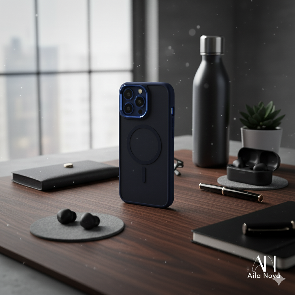 Funda Magnética Matte Frosted – iPhone 16 PRO MAX (Azul / Marrón / Negro)