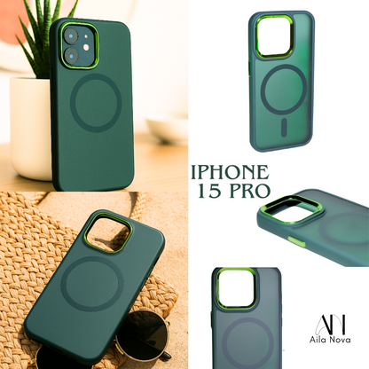 Funda Magnética Verde Premium con MagSafe | iPhone 15 PRO