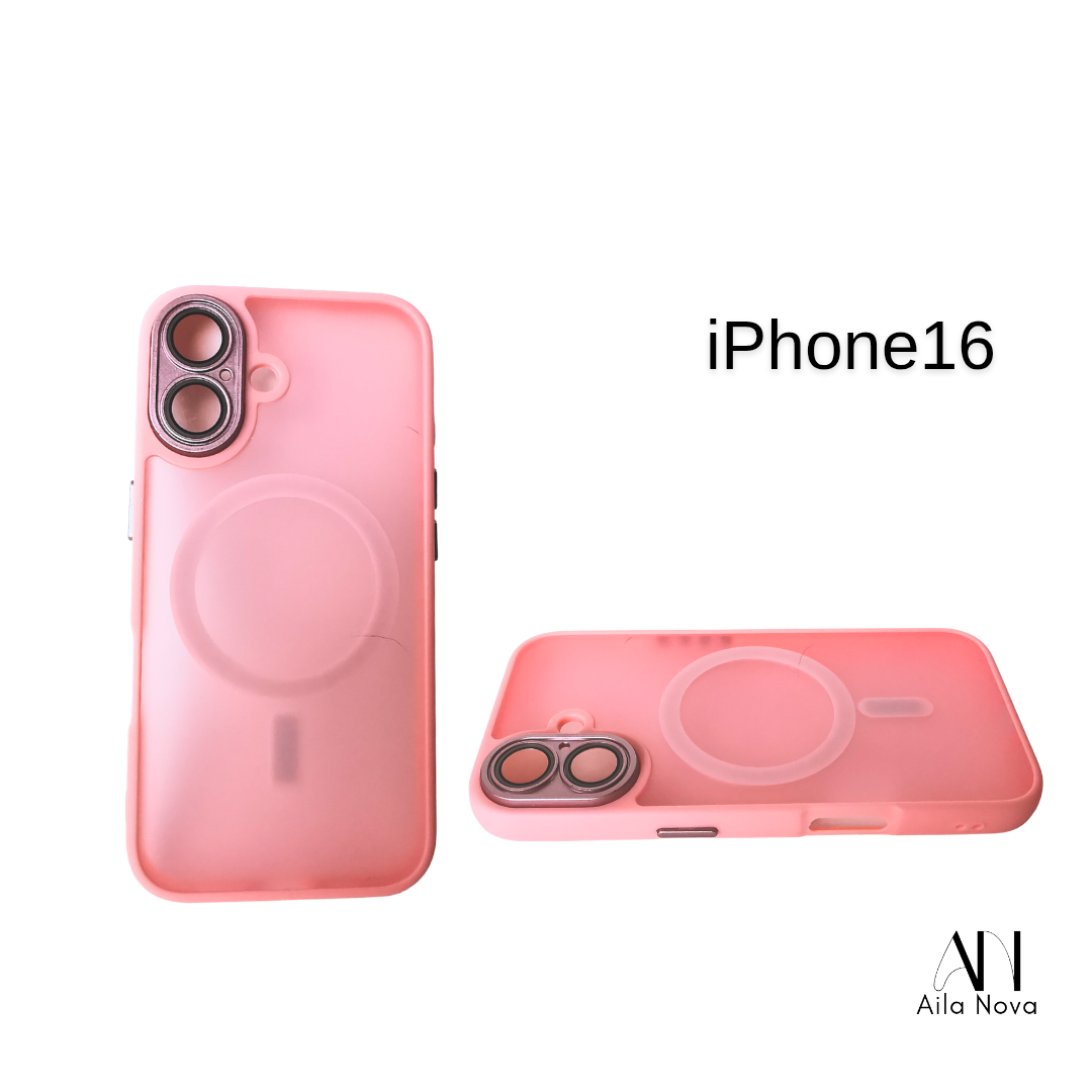 Funda MagSafe Frosted – iPhone 16Gris | Blanco | Verde | Negro | Rosa